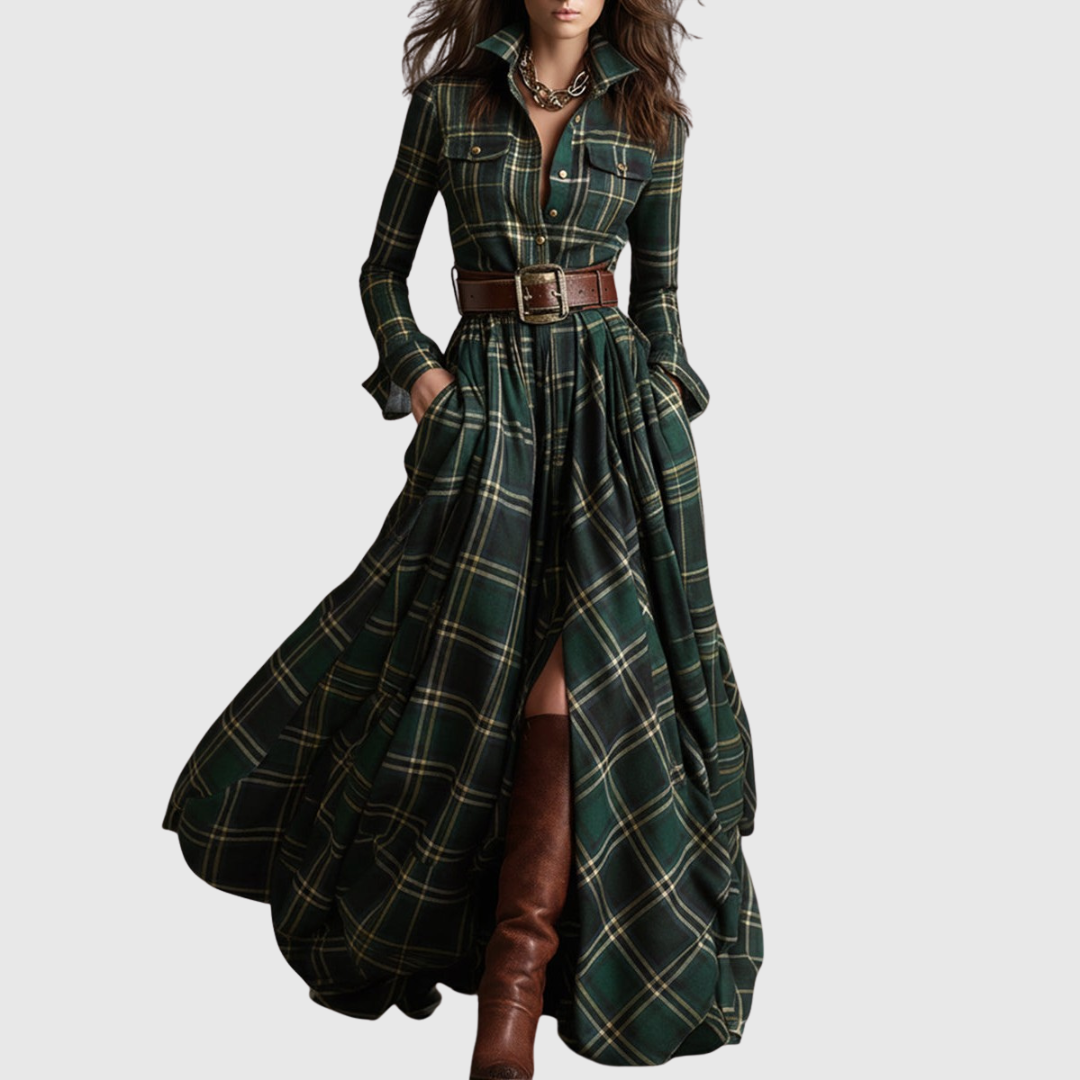 Evelyn | Klassisk elegant skjortekjole